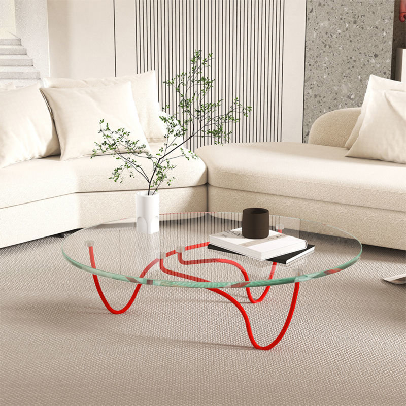 Orxva Galaxy Creative oval glass coffee table living room | Wayfair